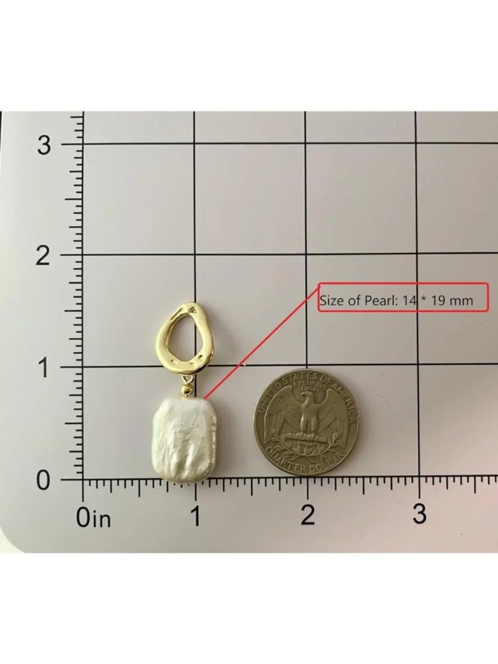 Elegant Baroque Pearl Drop Earrings - 14K Gold Plated, Lightweight, Perfect for